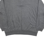 SWITCHER Mens Grey Cotton Blend Sweatshirt M Polo Collar Graphic Print Casual