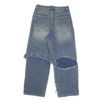 PULSE Womens Jeans Blue Relaxed Wide-Leg Denim Light W30 L28 Distressed