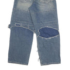 PULSE Womens Jeans Blue Relaxed Wide-Leg Denim Light W30 L28 Distressed