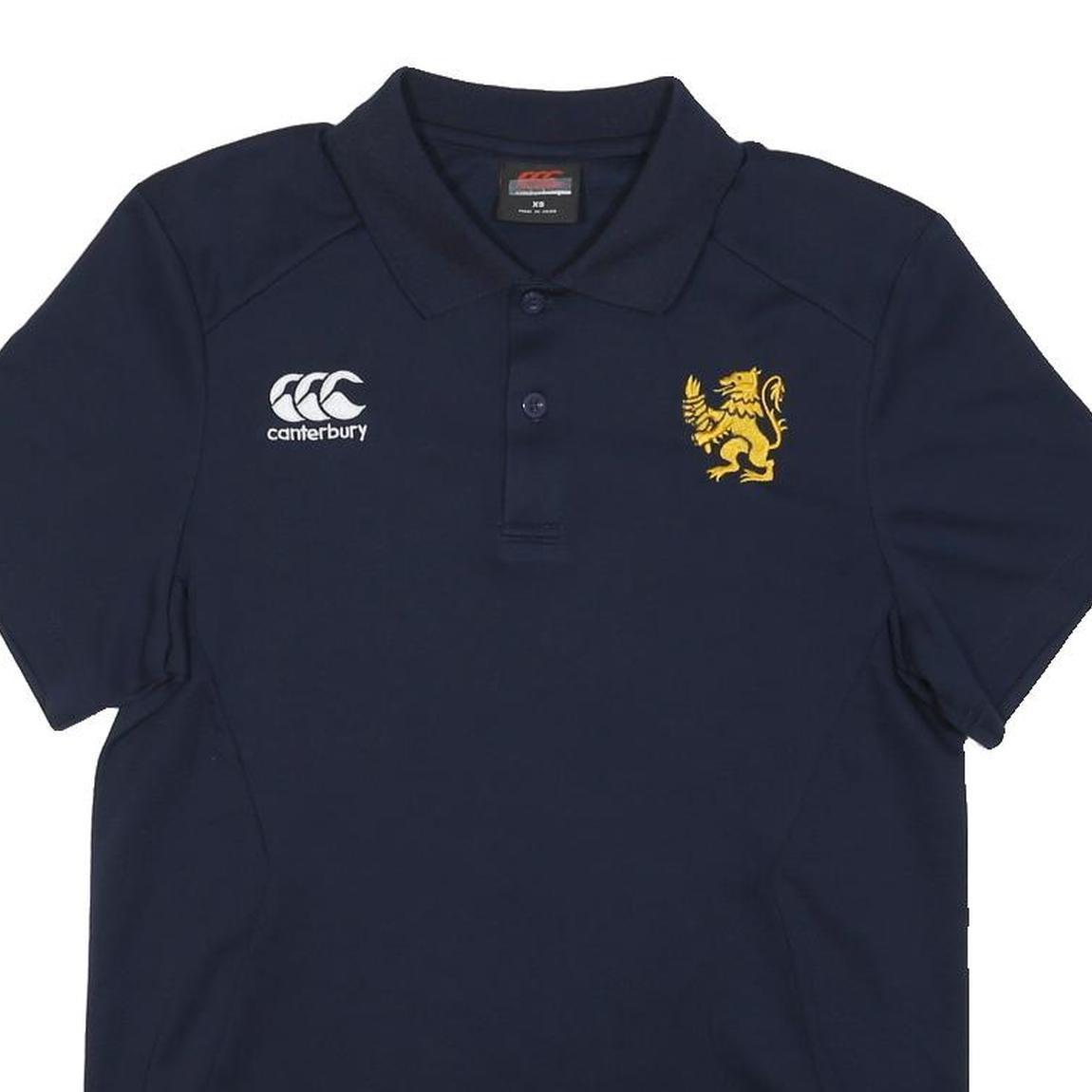CANTERBURY Mens Blue Short Sleeve Polo XS Embroidered Crest Sports Shirt