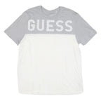 GUESS Mens Grey & White Logo Graphic T-Shirt XL Short Sleeve Crew Neck Casual