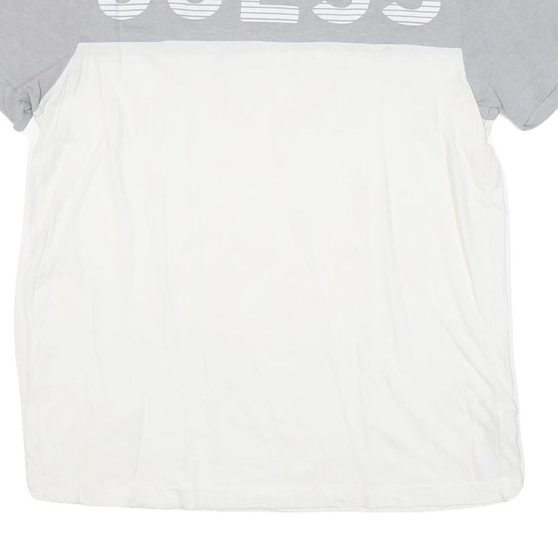 GUESS Mens Grey & White Logo Graphic T-Shirt XL Short Sleeve Crew Neck Casual
