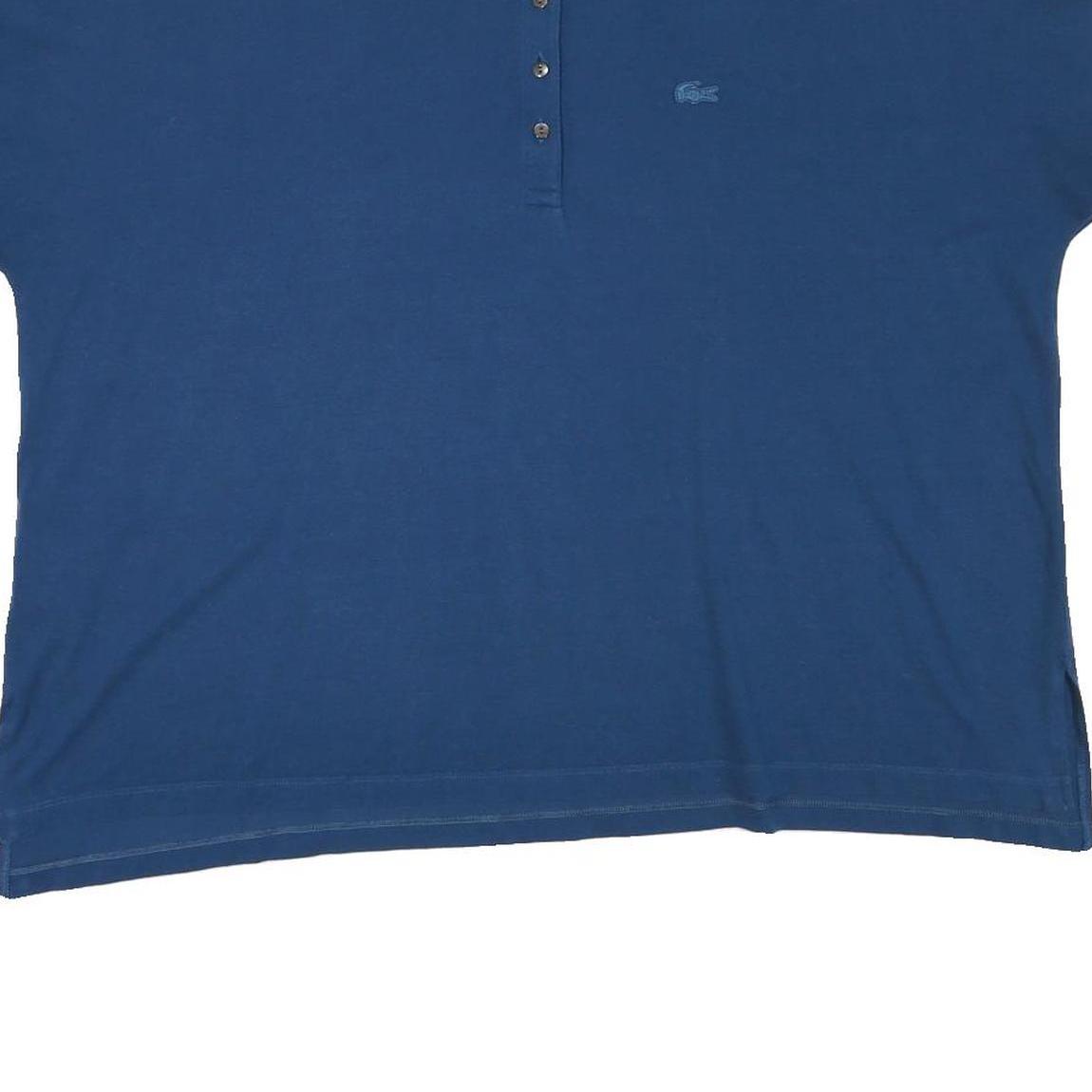 LACOSTE Womens Blue Cotton Blend Short Sleeve Basic Polo Shirt XL Casual