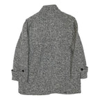 Womens Black & White Button Wool Blend Jacket UK 18 Classic Pattern Winter