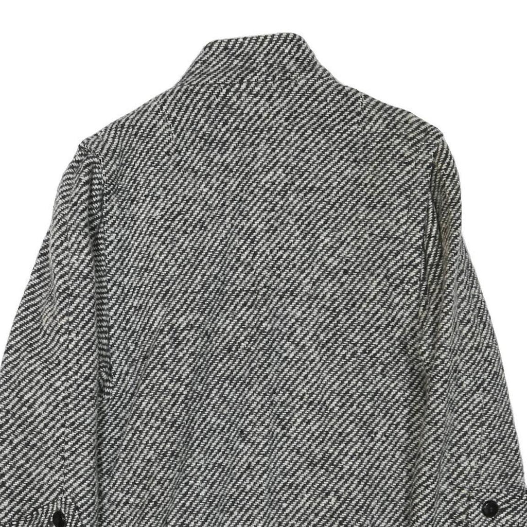 Womens Black & White Button Wool Blend Jacket UK 18 Classic Pattern Winter