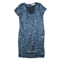 GERARD DAREL Womens Blue Floral Silk Day Dress Short Sleeve S Elegant Silk