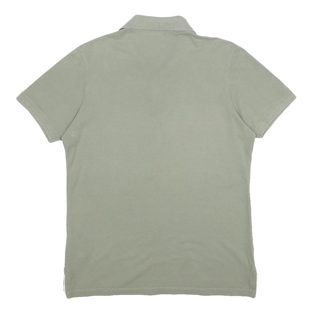 DIADORA Womens Green Short Sleeve Plain Polo Shirt M Cotton Casual Sportswear