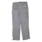 CARHARTT Mens Grey Regular Fit Straight Leg Cotton Blend Trousers W34 L32
