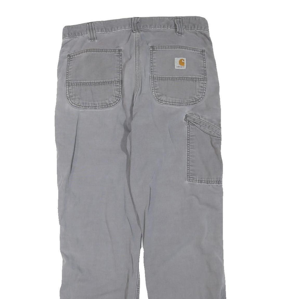 CARHARTT Mens Grey Regular Fit Straight Leg Cotton Blend Trousers W34 L32