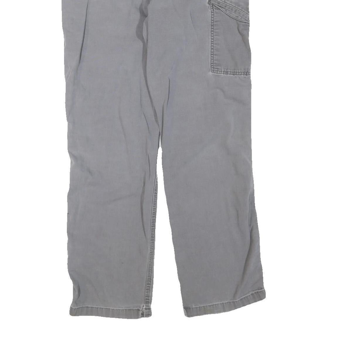 CARHARTT Mens Grey Regular Fit Straight Leg Cotton Blend Trousers W34 L32