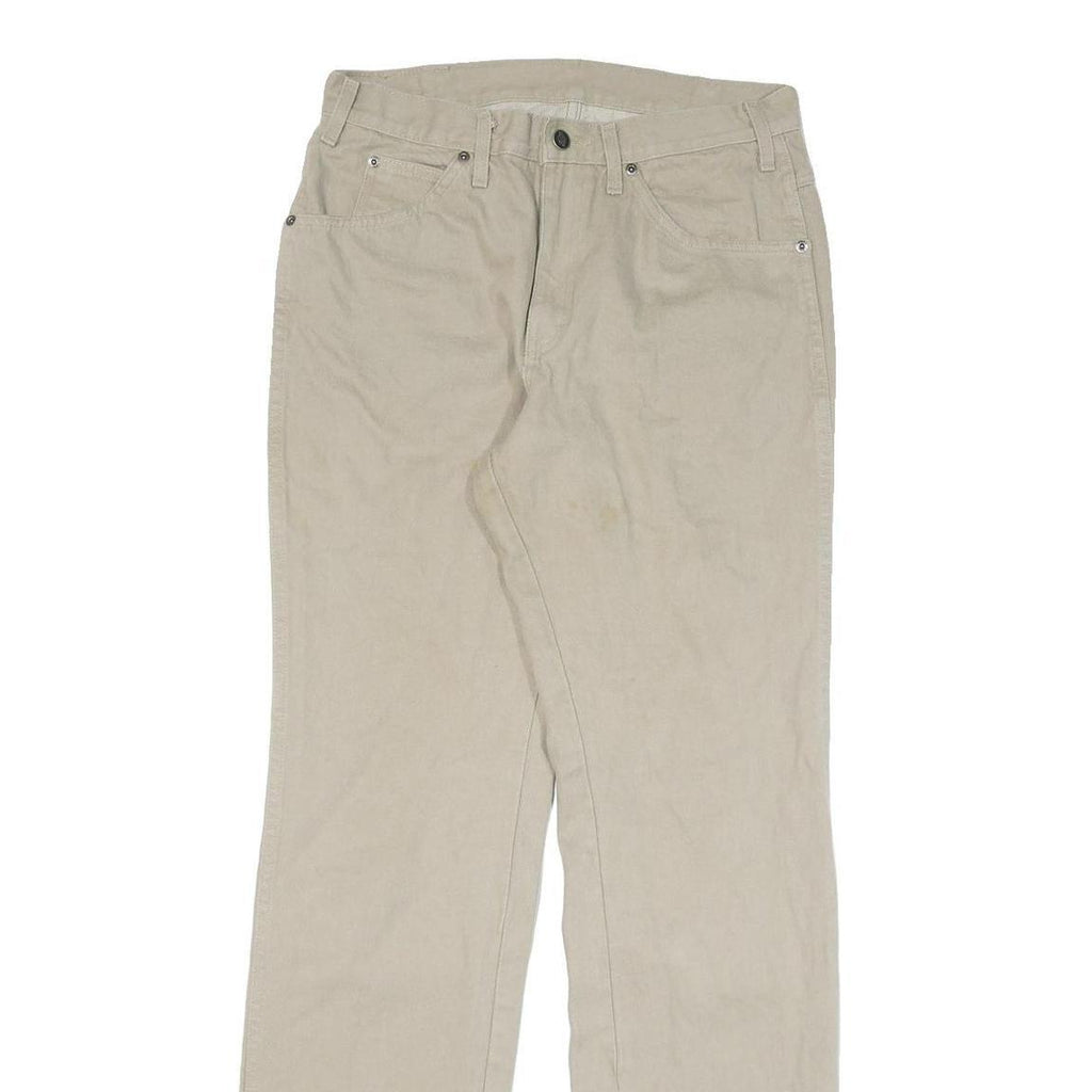 DICKIES Mens Jeans Beige Regular Straight Denim W30 L33 Zip Cotton Blend