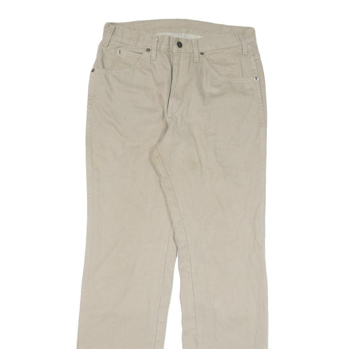 DICKIES Mens Jeans Beige Regular Straight Denim W30 L33 Zip Cotton Blend