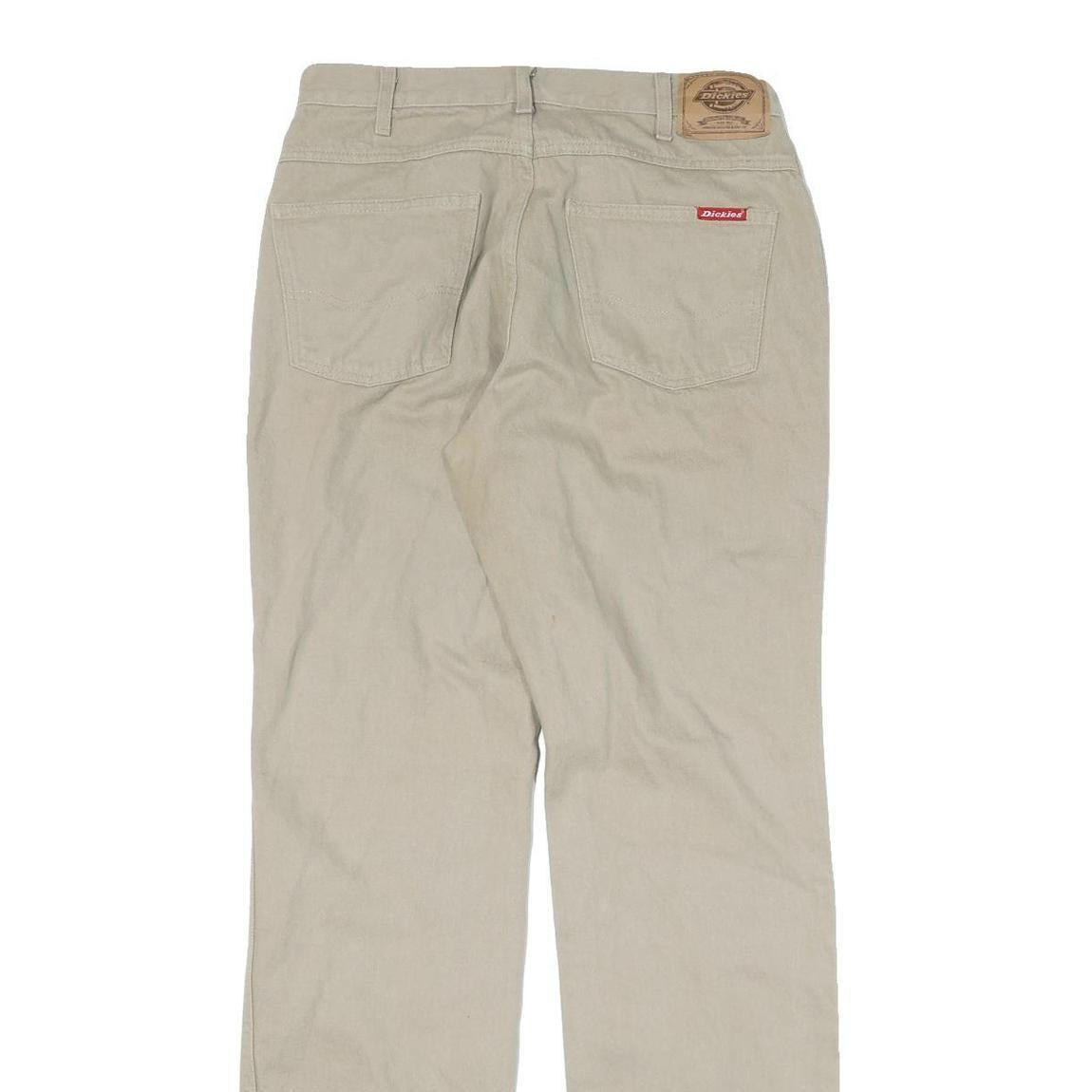 DICKIES Mens Jeans Beige Regular Straight Denim W30 L33 Zip Cotton Blend