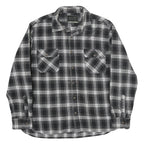 JACHS Mens Black & White Plaid Cotton Shirt 2XL Long Sleeve Button Front Classic