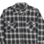 JACHS Mens Black & White Plaid Cotton Shirt 2XL Long Sleeve Button Front Classic