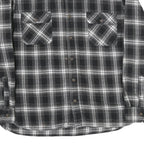 JACHS Mens Black & White Plaid Cotton Shirt 2XL Long Sleeve Button Front Classic