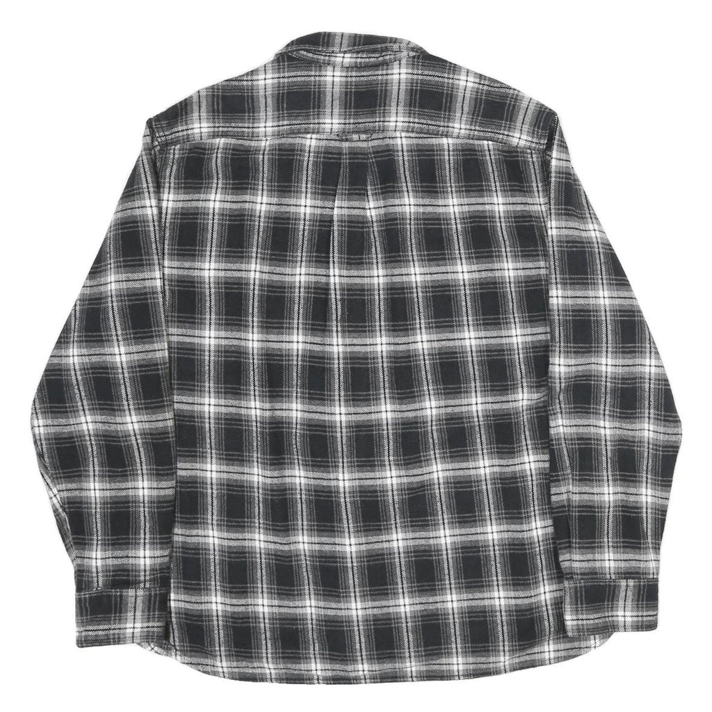 JACHS Mens Black & White Plaid Cotton Shirt 2XL Long Sleeve Button Front Classic