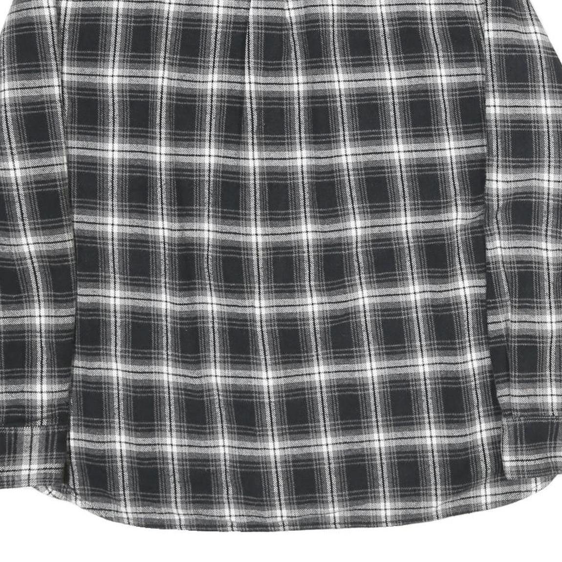 JACHS Mens Black & White Plaid Cotton Shirt 2XL Long Sleeve Button Front Classic