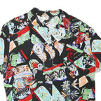 CV Womens Black Pattern Rayon Shirt L Printed Casual Summer Style