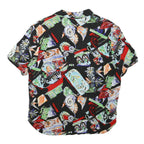 CV Womens Black Pattern Rayon Shirt L Printed Casual Summer Style