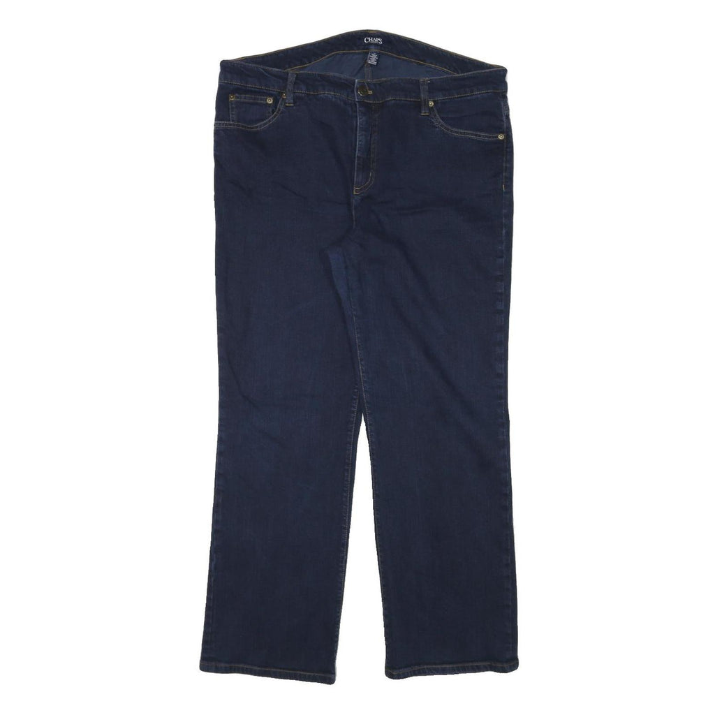 CHAPS Womens Jeans Blue Regular Straight Denim Dark W36 L28 Classic Zip