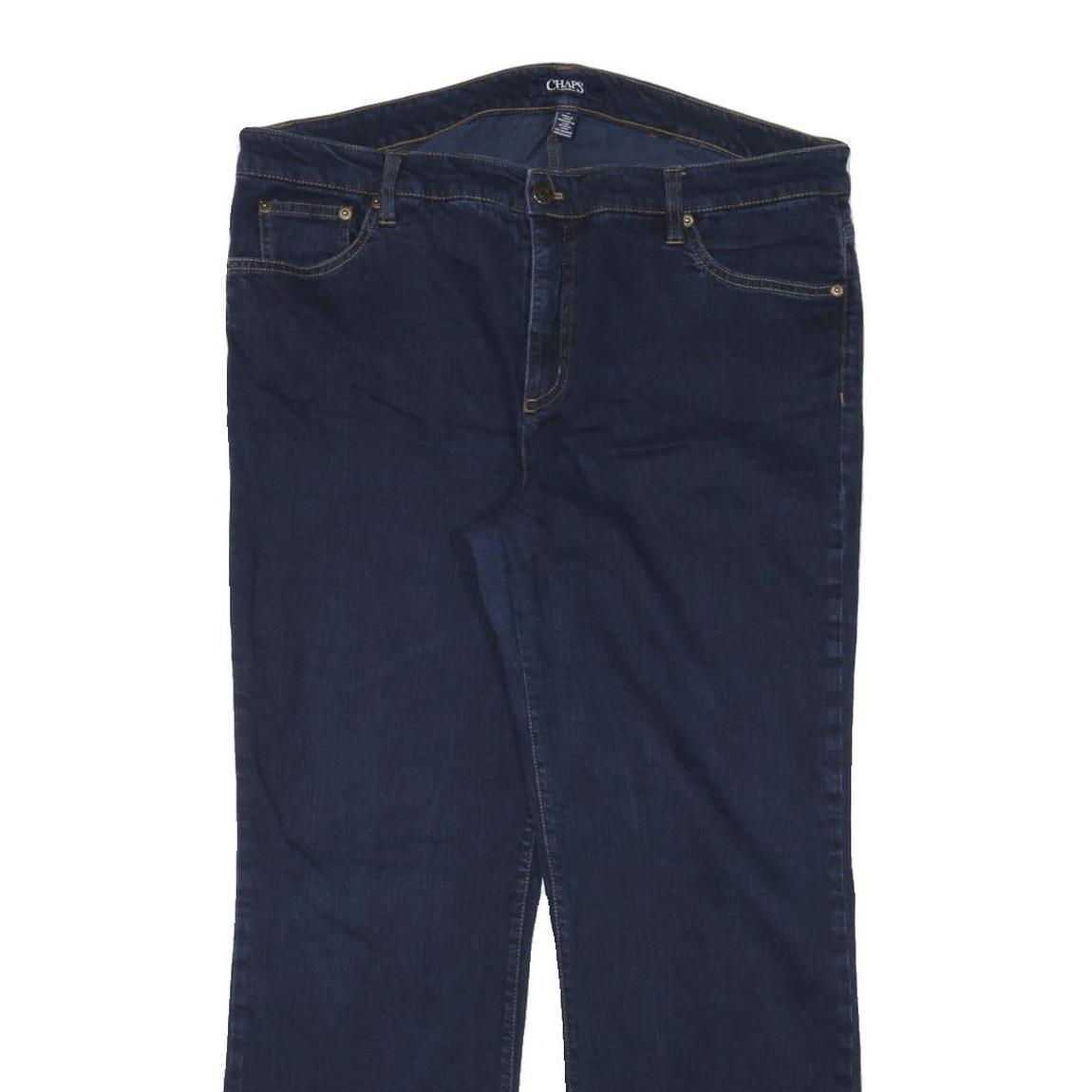 CHAPS Womens Jeans Blue Regular Straight Denim Dark W36 L28 Classic Zip