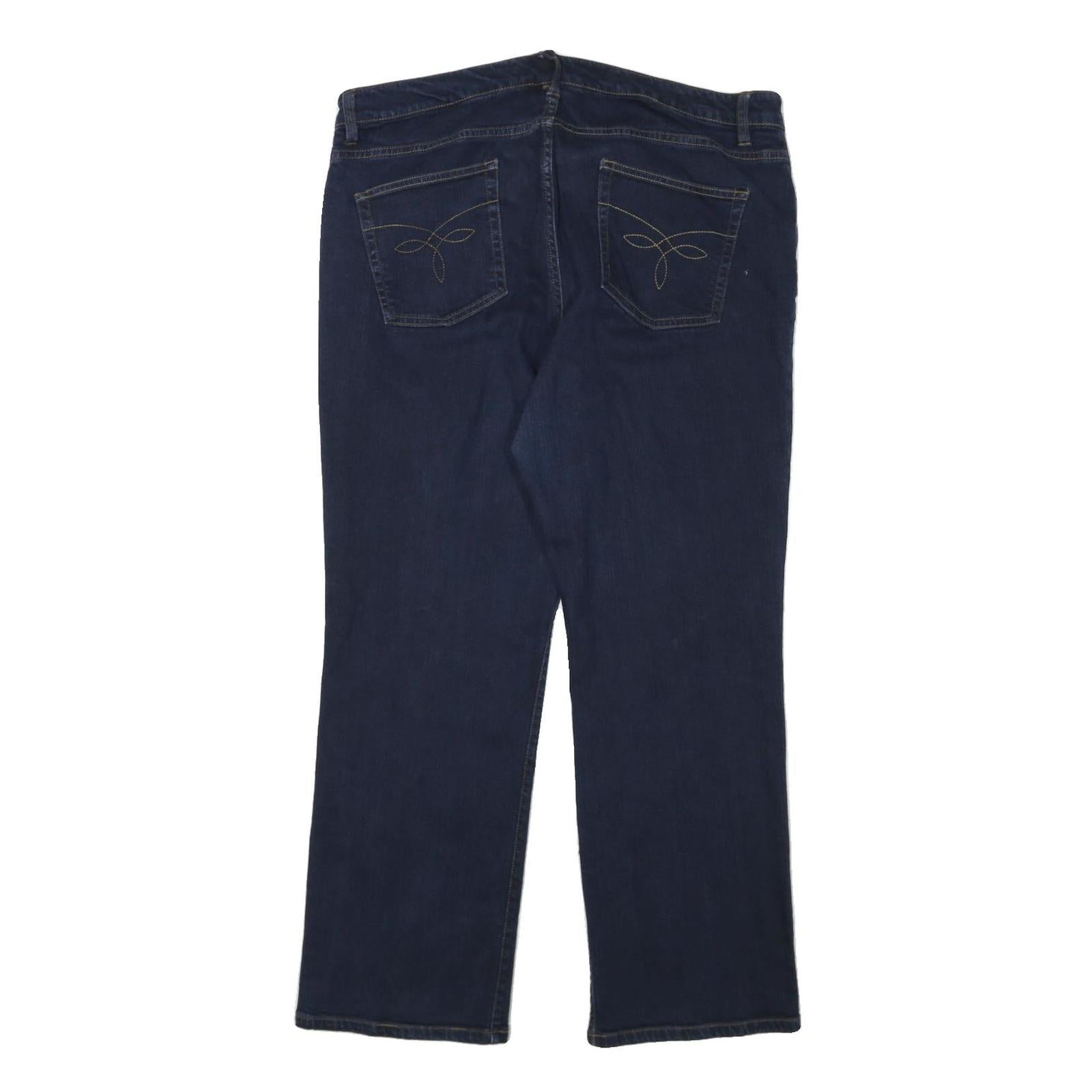 CHAPS Womens Jeans Blue Regular Straight Denim Dark W36 L28 Classic Zip