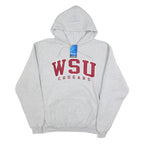 CHAMPION Mens Grey WSU Cougars Pullover Hoodie L Cotton Blend Comfort