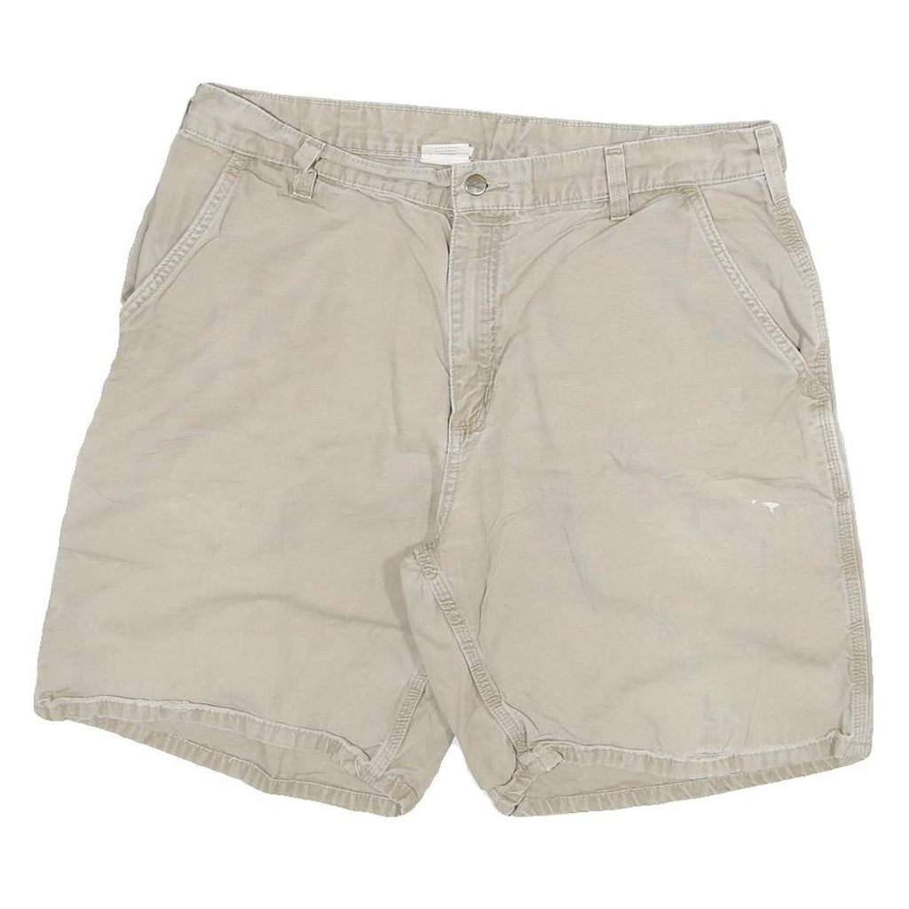 CARHARTT Womens Shorts Beige Casual Plain 2XL W35 Cotton Blend