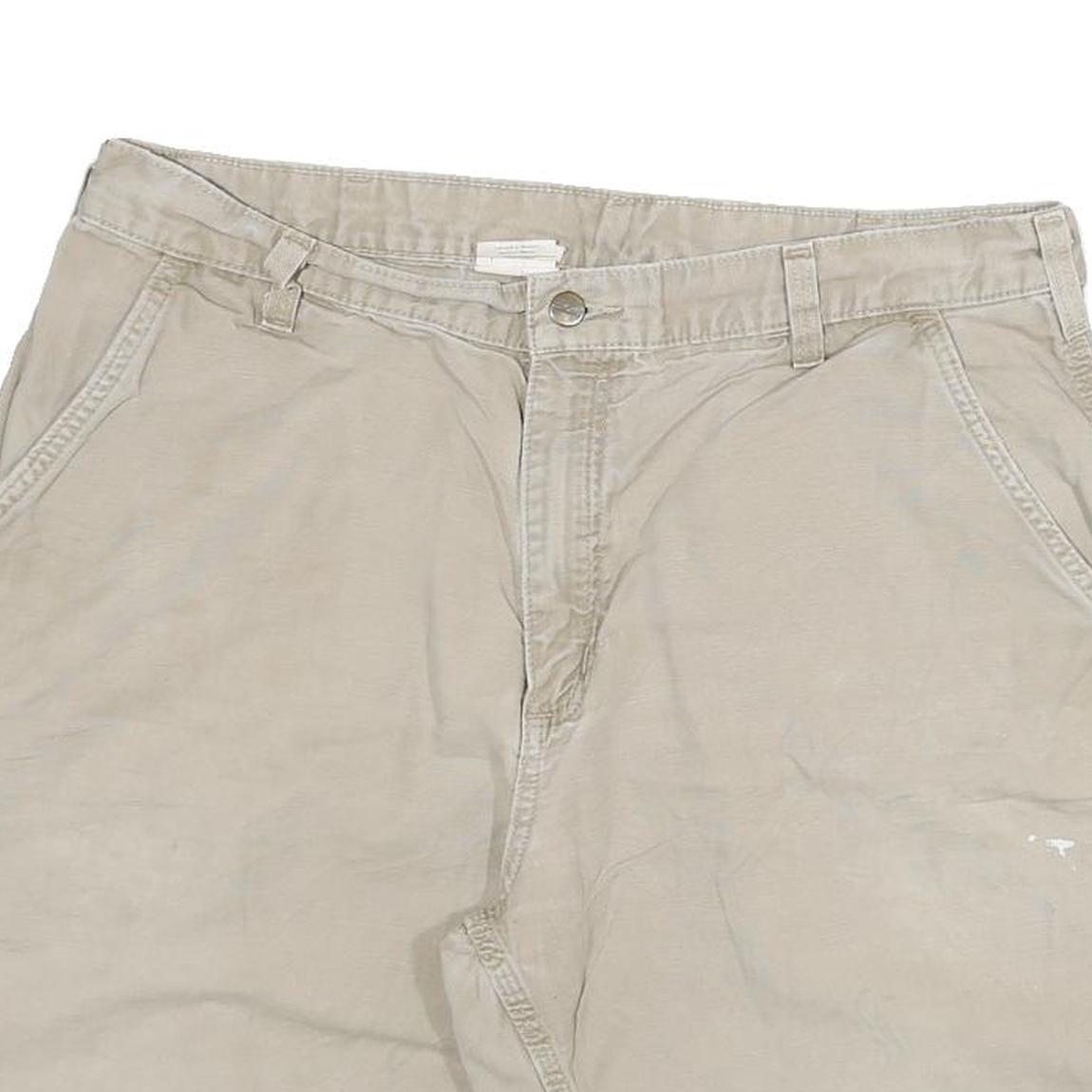 CARHARTT Womens Shorts Beige Casual Plain 2XL W35 Cotton Blend