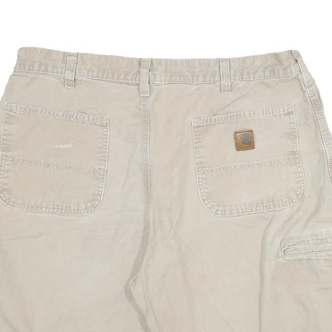 CARHARTT Womens Shorts Beige Casual Plain 2XL W35 Cotton Blend