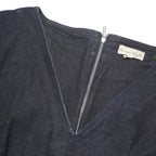 PHASE EIGHT Womens Blue Denim Shift Cotton Blend Dress UK 16 Zipper Pockets