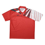 REEBOK Mens Red & White Graphic Polo T-Shirt XL Short Sleeve Collared Sportswear