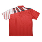 REEBOK Mens Red & White Graphic Polo T-Shirt XL Short Sleeve Collared Sportswear