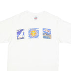 ANVIL Womens White Graphic T-Shirt M Short Sleeve Crew Neck Summer Design