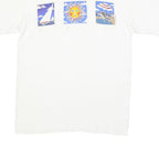 ANVIL Womens White Graphic T-Shirt M Short Sleeve Crew Neck Summer Design