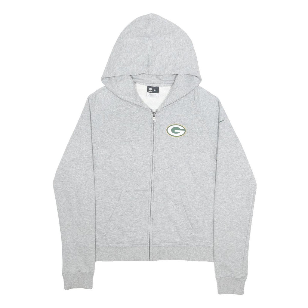 NFL X NIKE Womens Grey Full Zip Hoodie M Green Bay Logo Jacket