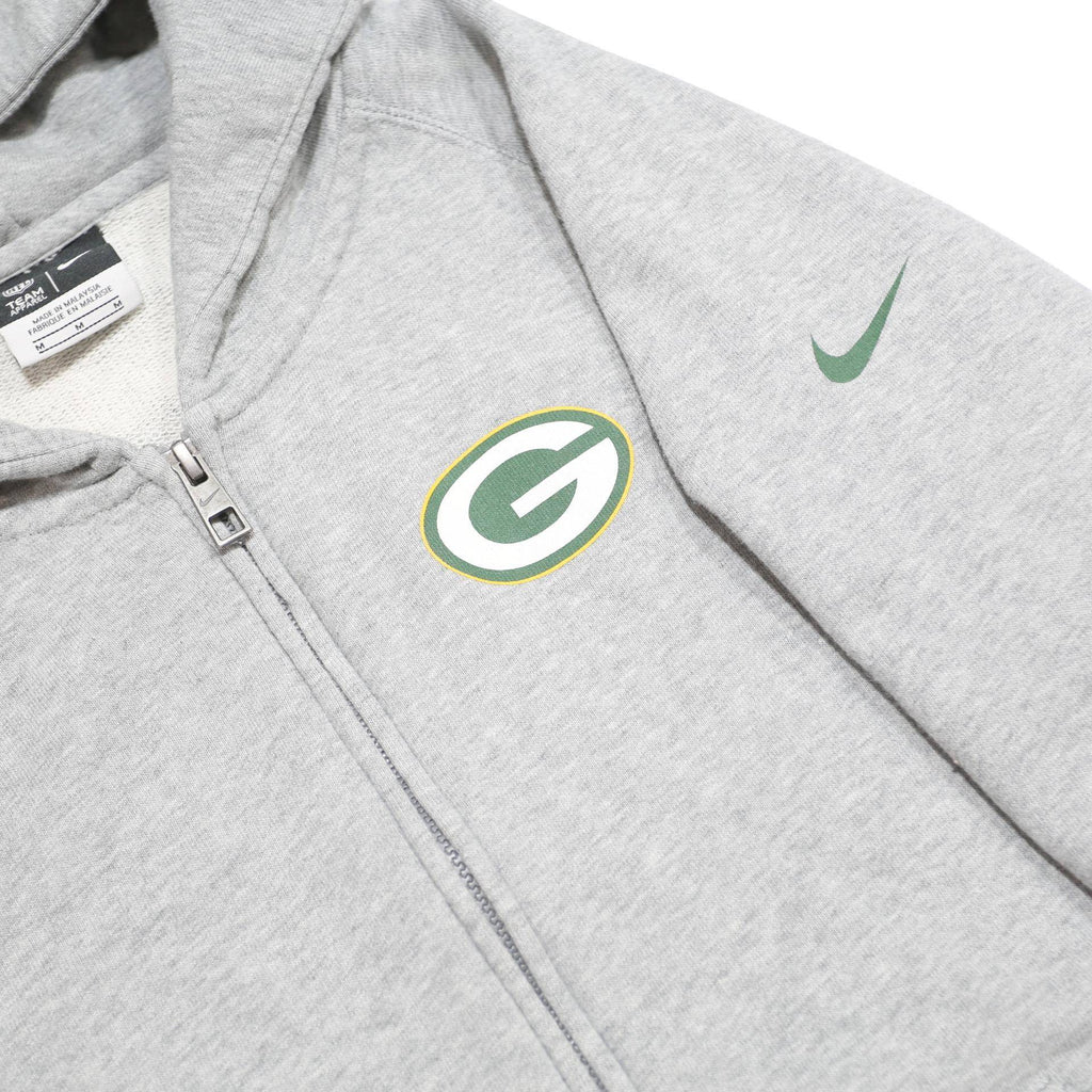 NFL X NIKE Womens Grey Full Zip Hoodie M Green Bay Logo Jacket