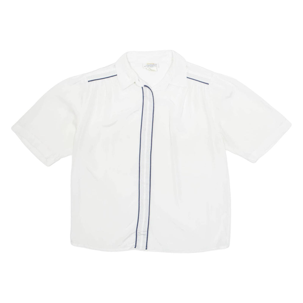 ELITE Womens Blouse White Collared M