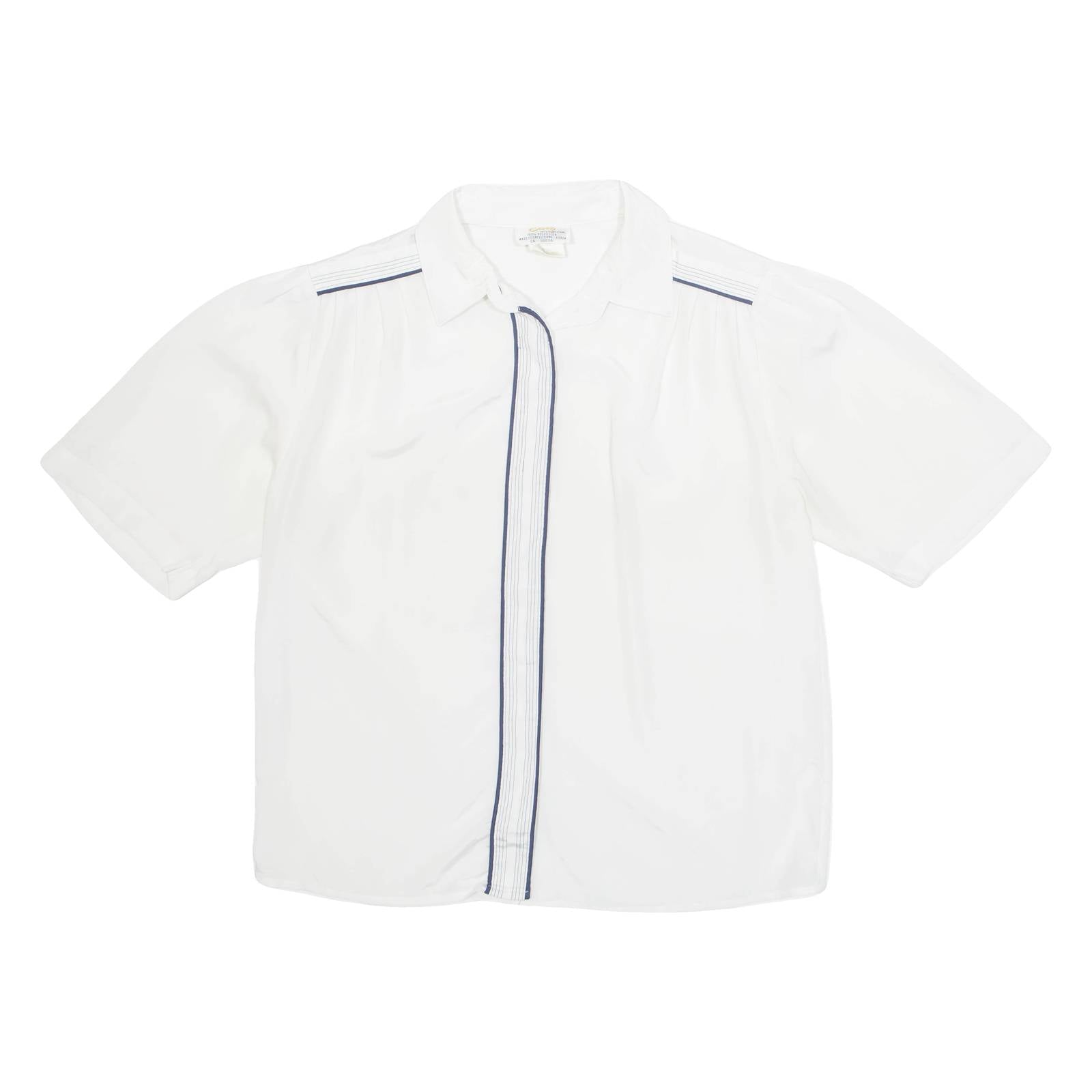 ELITE Womens Blouse White Collared M
