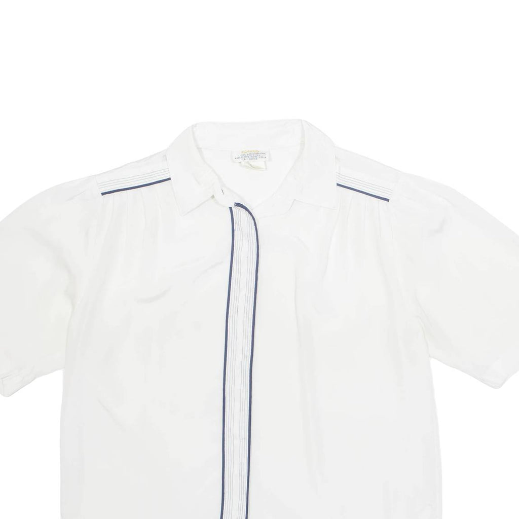 ELITE Womens Blouse White Collared M