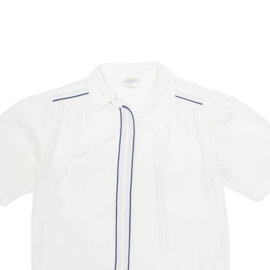 ELITE Womens Blouse White Collared M