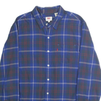 LEVI'S Mens Blue & Red Check Shirt M Casual Cotton Button-Down Long Sleeve