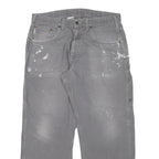 CARHARTT Mens Cotton Blend Grey Relaxed Straight Trousers W35 L29 Workwear