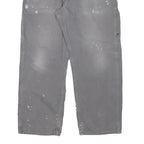 CARHARTT Mens Cotton Blend Grey Relaxed Straight Trousers W35 L29 Workwear