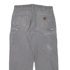 CARHARTT Mens Cotton Blend Grey Relaxed Straight Trousers W35 L29 Workwear
