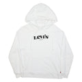 LEVI'S Womens White Cotton Hoodie S Classic Logo Pullover Sweatshirt