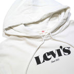 LEVI'S Womens White Cotton Hoodie S Classic Logo Pullover Sweatshirt
