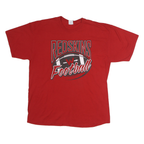 JERZEES Mens Red Redskins Football T-Shirt XL Short Sleeve Crew Neck Printed