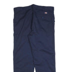 DICKIES Lined Mens Regular Navy Blue Cotton Blend Trousers W40 L32 Workwear Zip
